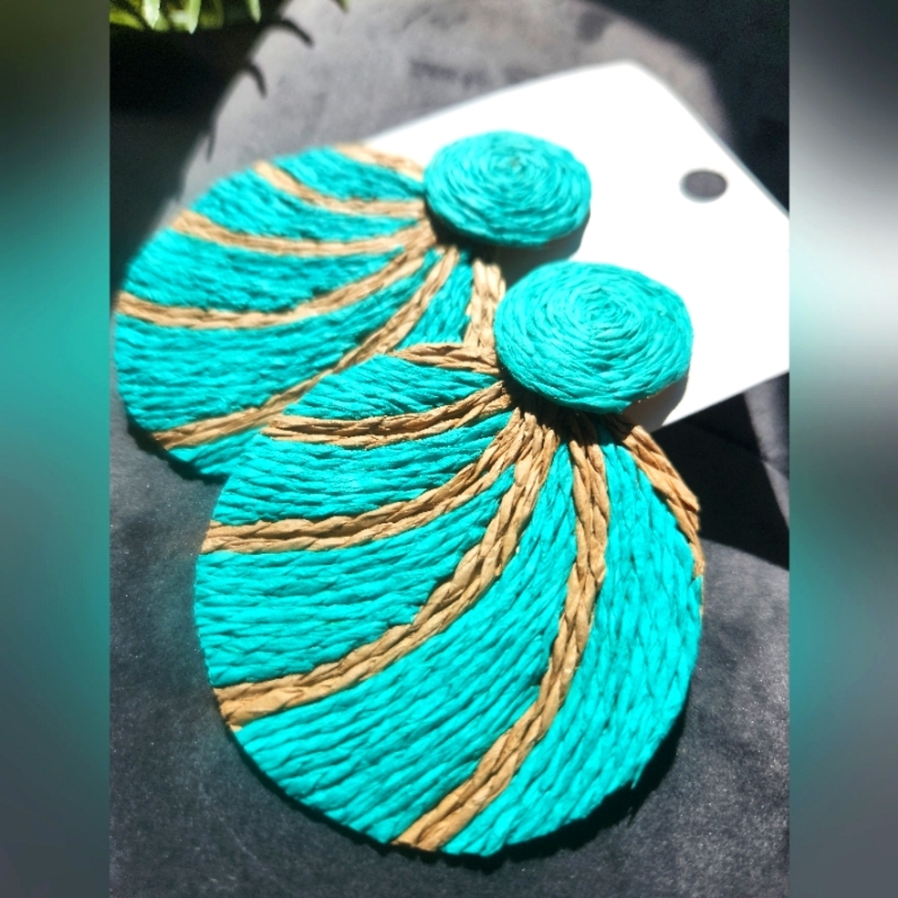 Circle Twine & Teal Earrings